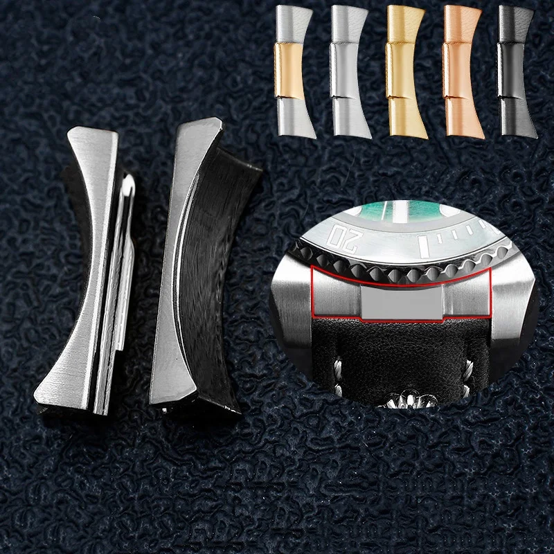 ロレックスサブマリーナ GMT デイトナステンレス鋼時計バンドセクションラバーストラップ時計部品アクセサリー湾曲したエンドリンク 20 ミリメートル