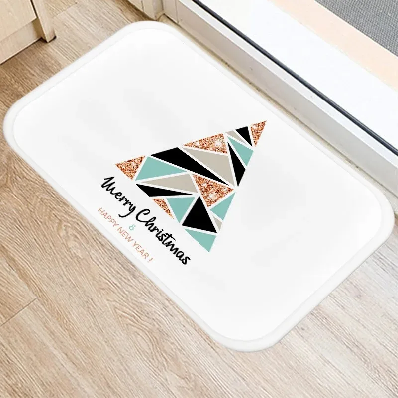 Merry Christmas Home Decor Entrance Mats Bathroom Mats Kitchen and Exit Non-slip Rug  New Year's Gifts