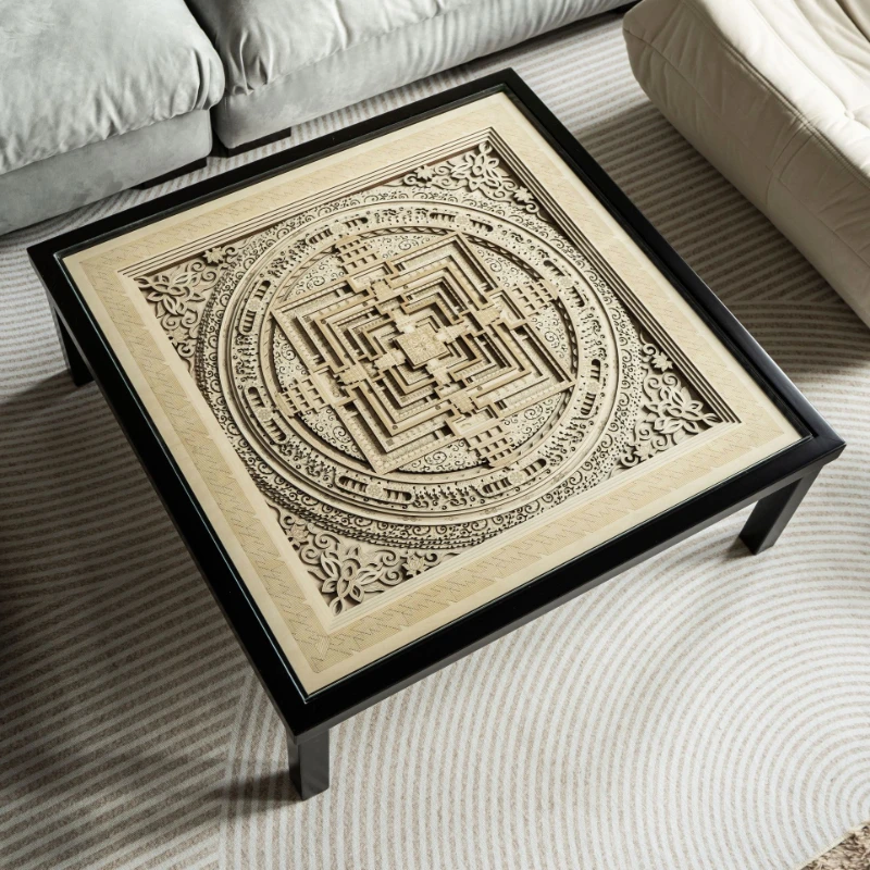 Pure solid wood coffee table light luxury high-end tea table creative simple log furniture living room home tea table