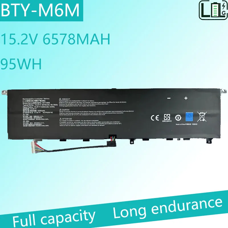 

BTY-M6M Laptop Battery For MSI Creator 15 A10SD A10SF GS66 Stealth 10SFS 10SGS 10SE-045 10UG GE66 Raider 10SFS WS66