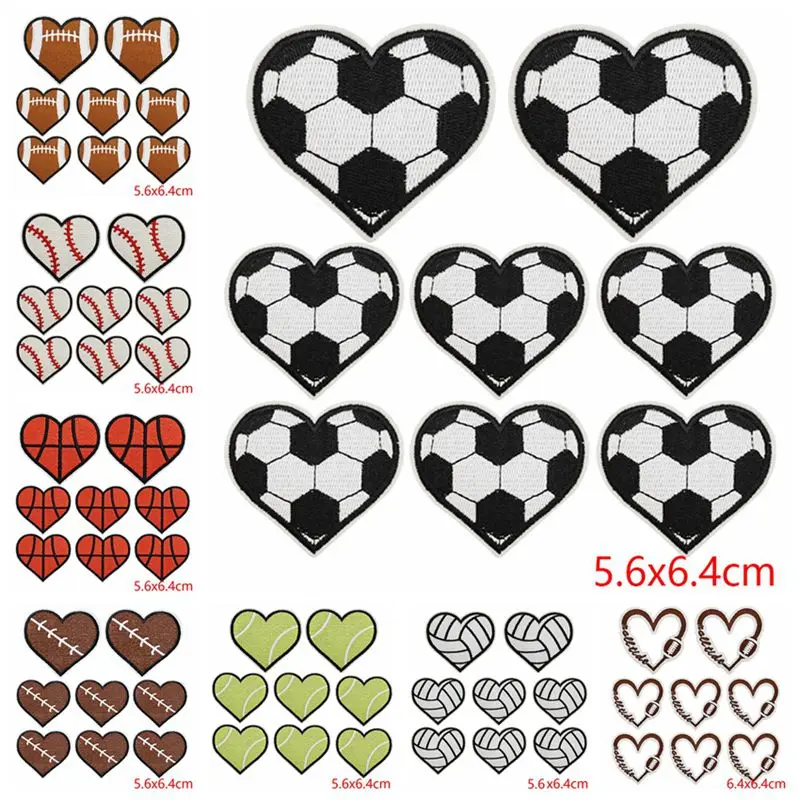 10PCS Wholesale Football Embroidered Patches On Clothes Sports Embroidery Patch Iron On Patches For Clothing Stickers Sew Badges