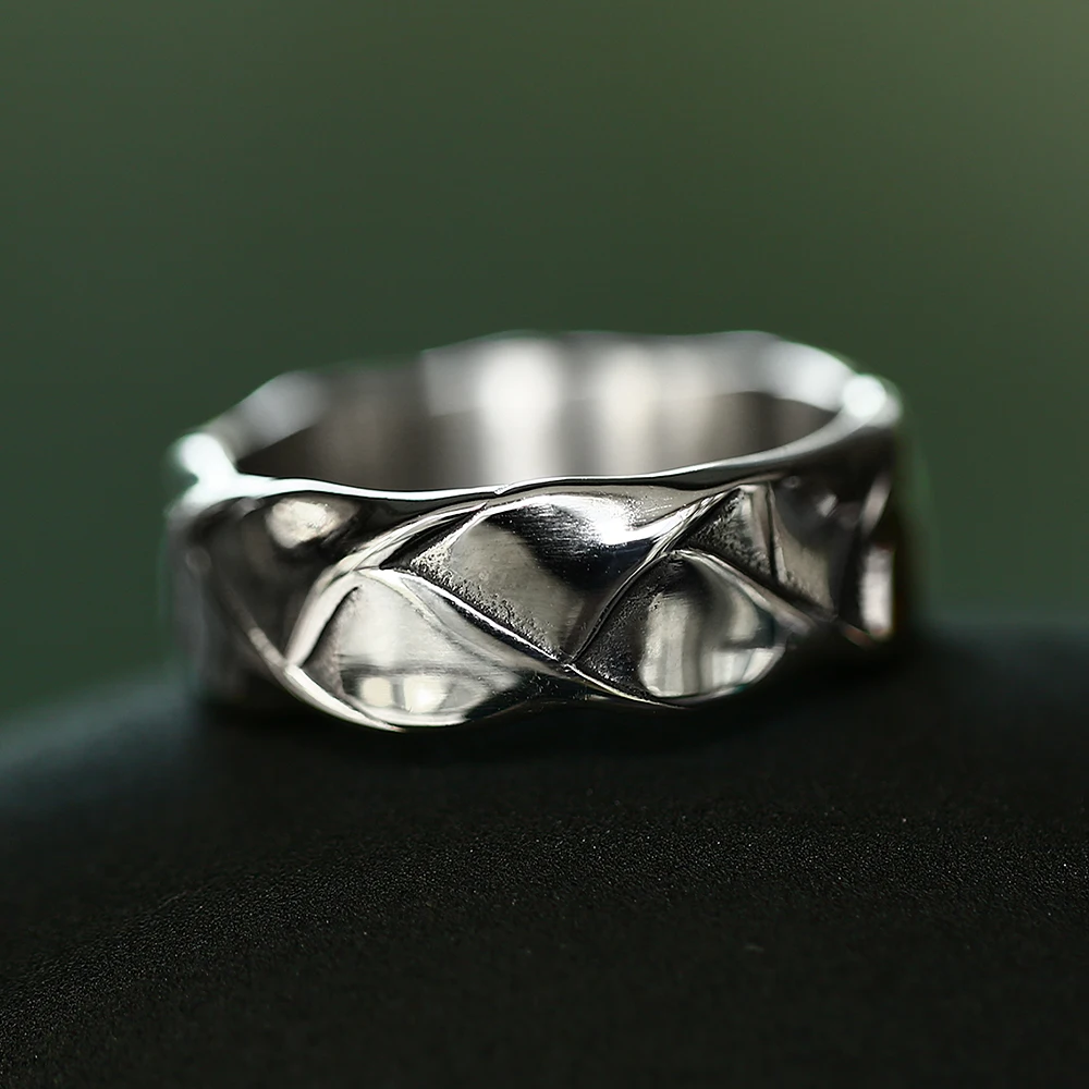 Fashion Punk Geometric Rhombus Rings Stainless Steel Hip Hop Rock Simple Ring For Men Women Trendy Jewelry Gift Accessories