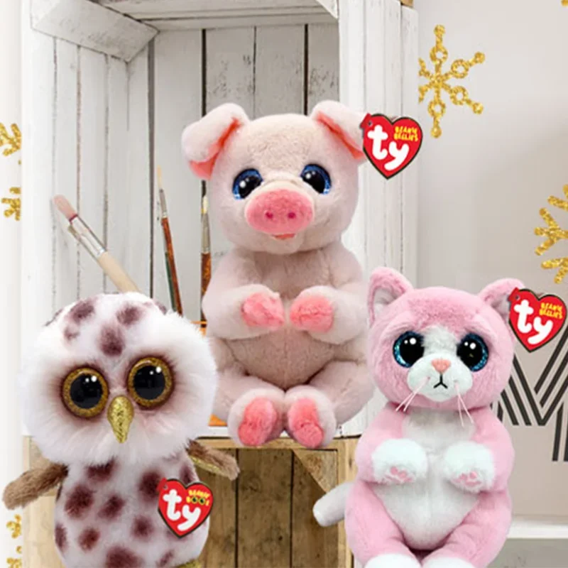 15cm Ty Beanie Whoolie the Owl Lillibelle Pink Cat Big Eyes Stuffed Plush Toy Animal Doll Children Halloween Christmas Gift