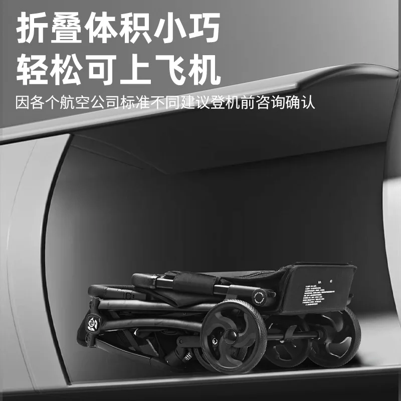 عربة أطفال خفيفة الوزن قابلة للطي عربة أطفال بأربع عجلات لامتصاص الصدمات عربة أطفال ذات مناظر طبيعية عالية لحديثي الولادة #3