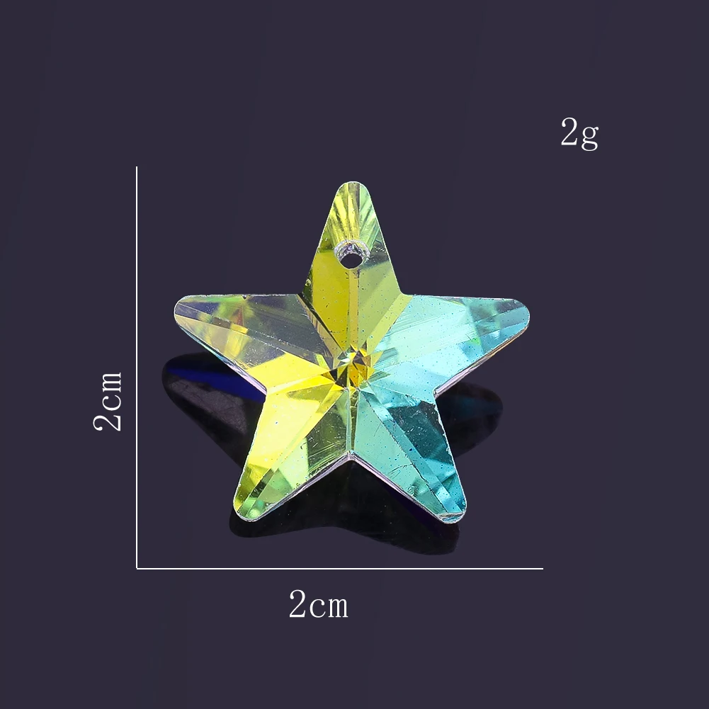 

5PCS Dazzling AB Pentagram Glass Crystal Pendant Indoor Curtain Lighting Accessories Decoration DIY Crystal Jewellery Loose Bead