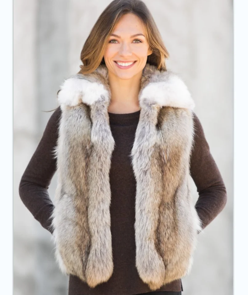 سترة نسائية من فراء الأرانب الحقيقي، فرو سميك دافئ جدًا وعصريًا في الشتاء