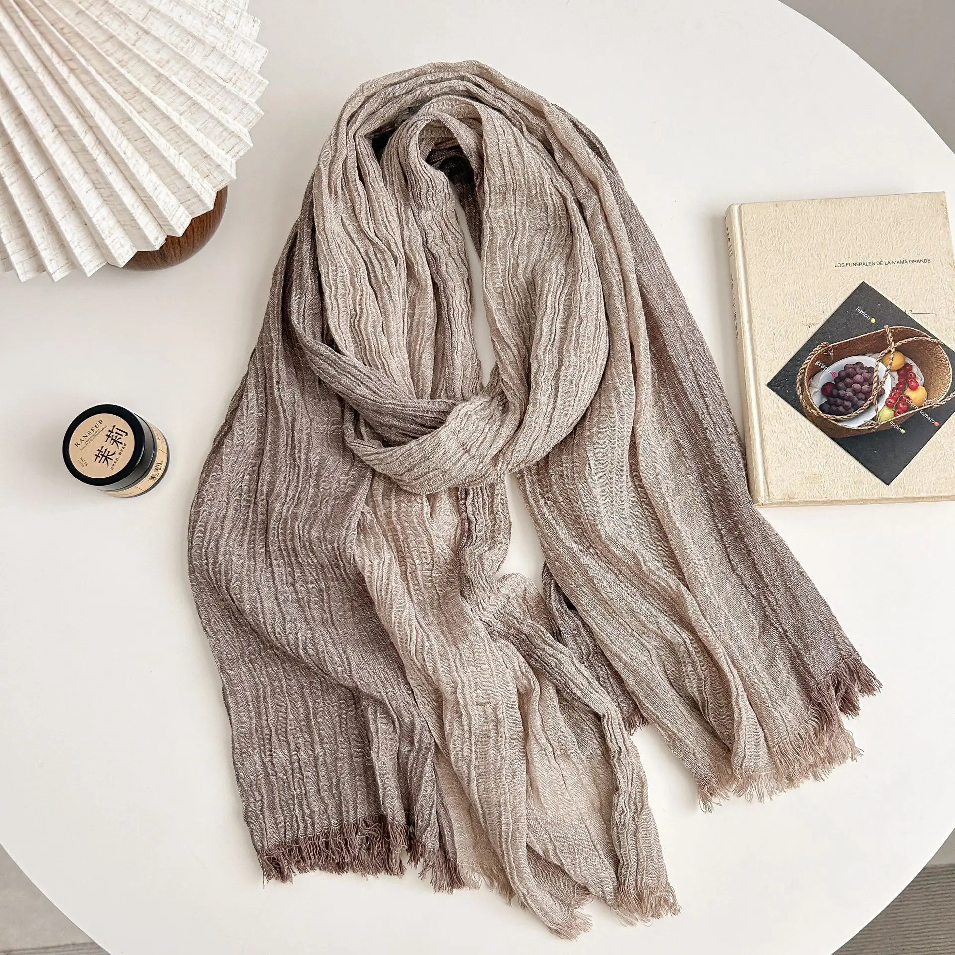Cotton Linen Striped Scarf for Men Autumn Winter Patchwork Scarves Warm Neckerchief Male Accessories Bufanda Shawl