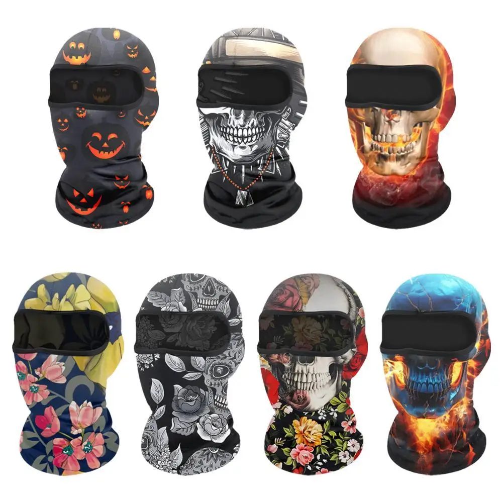 Multifunctional Balaclava Skull Masks Motorcyclist Full Face Mask Windproof Sunscreen Riding Hooded Cap For Men Women Outdoor