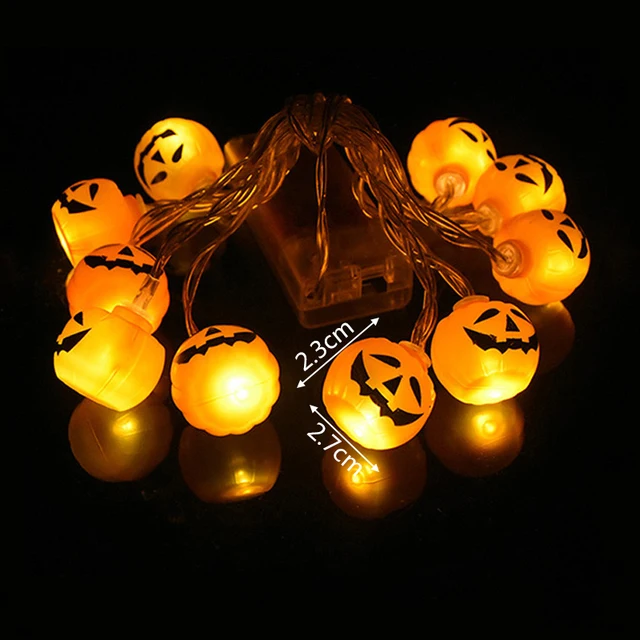 1.5m 10Led Halloween Pumpkin Ghost Skeletons Bat Spider Led Light String Festival Halloween Decoration For Home Party Ornament