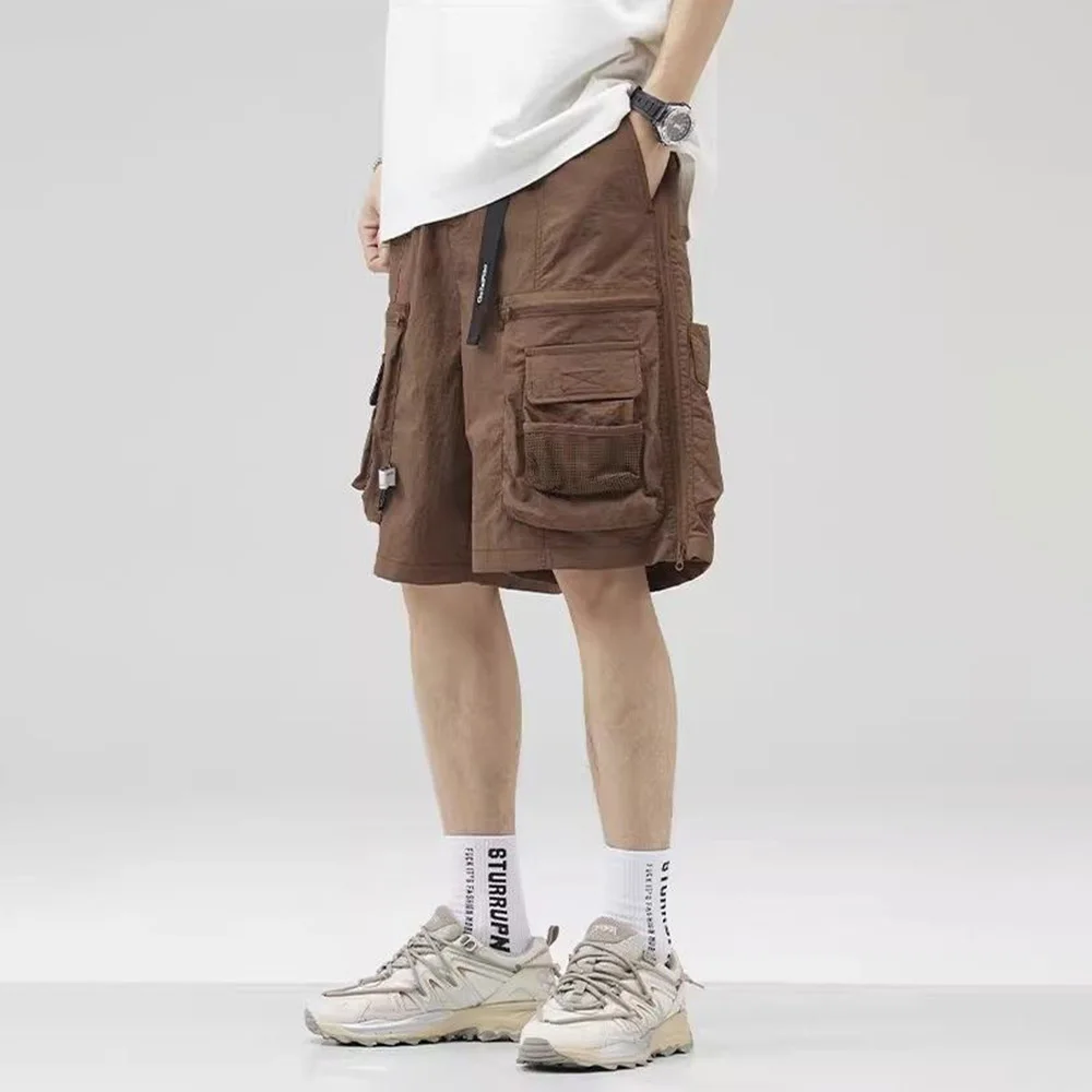 Mens Shorts Outdoor Quick Dry Versatile Work wear Style Multi Pocket Functional Shorts Versatile Fashionable Casual 2024 Summer