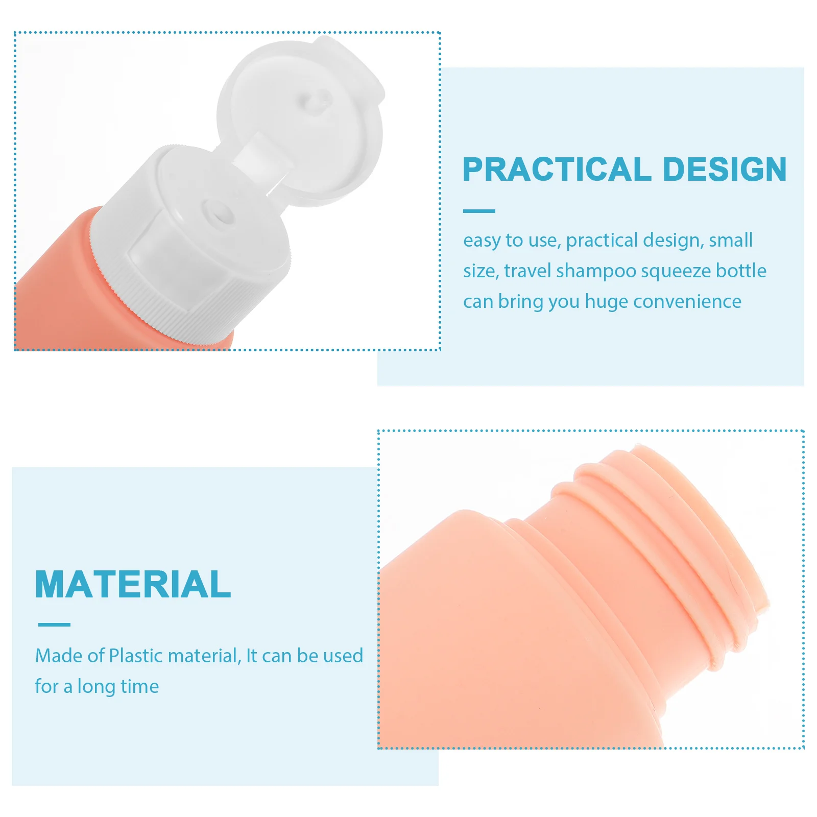 

4 pcs Size Refillable Shampoo Squeeze Bottle Portable Lotion Dispenser Empty Leakproof Bottles For Travel Lightweight Durable