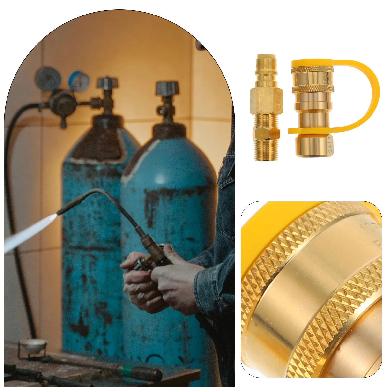 Gas Tank Oven Quick Connector 38 Inch Thread Propane Hose Male Durable Easy Inflation