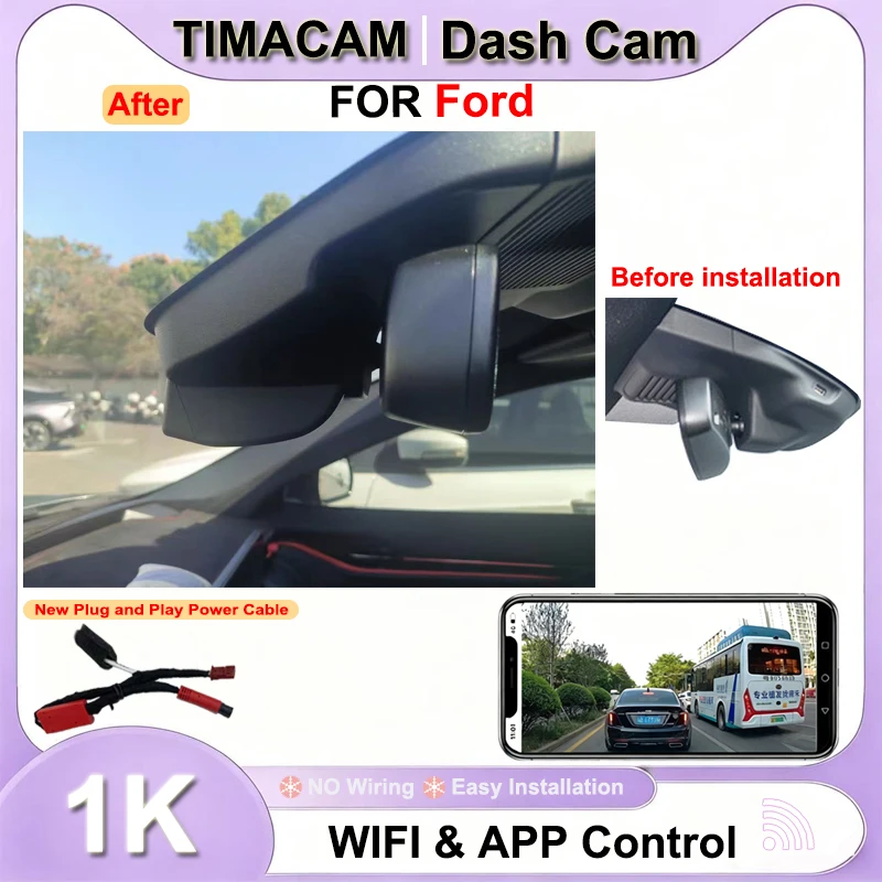 TIMACAM 1K 1080P Wifi Plug and Play Dash Cam Video Recorder for Ford Focus mk4 2018 2019 2020 2021 2022 2023 Car DVR Dashcam