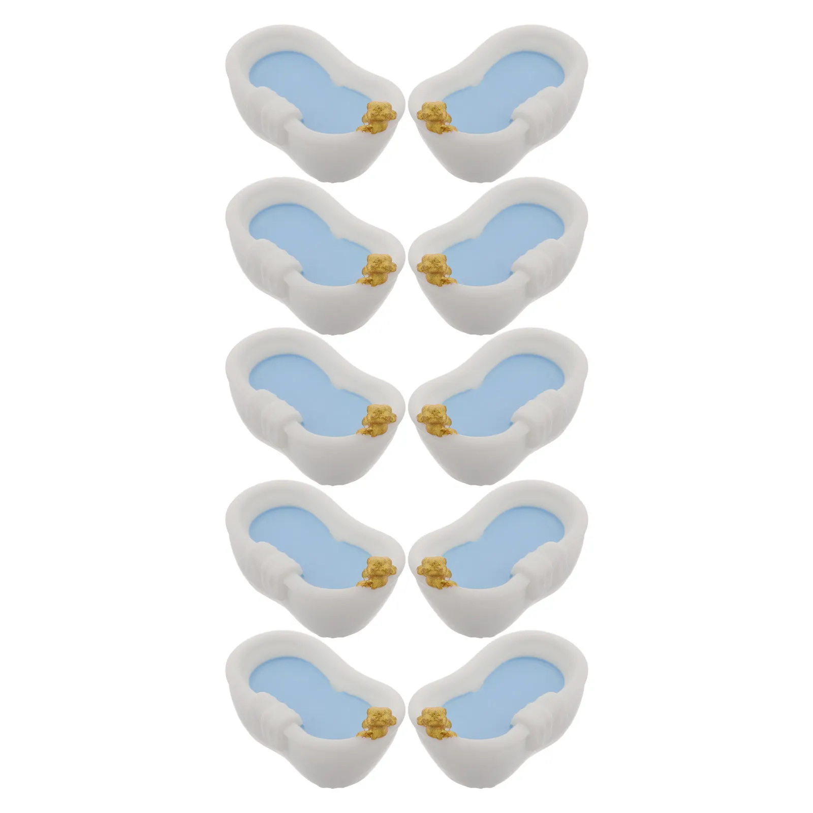 

10Pcs Miniature Bathtub Set Dollhouse Bathroom Essentials Fine Crafted Mini Bath Tub for Dollhouse Decor Miniature Bathroom