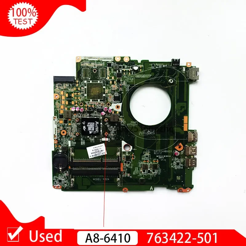 

Used 763422-501 763422-601 763422-001 For HP Pavilion 17-F Laptop Motherboard DAY22AMB6E0 A8-6410 A8 Y22 Main Board