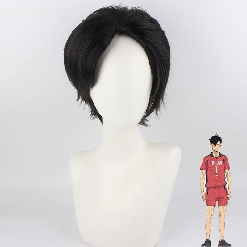 

Японское аниме «Haikyuu!!» Парик Kuroo Tetsurou, черный стиль, высокотемпературный шелковый парик для косплея