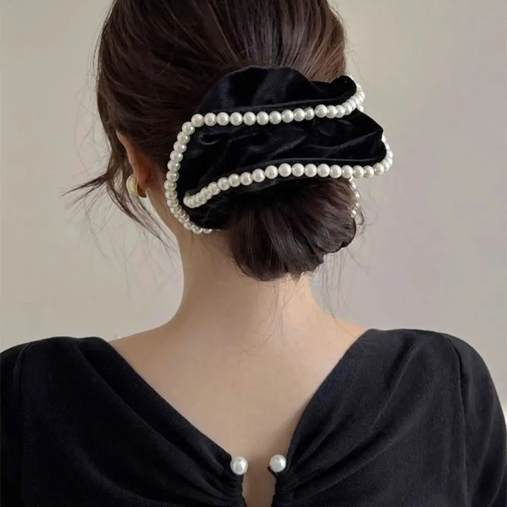 

Резинка для волос, бархатные резинки для волос, держатель для хвоста, эластичная резинка для волос, повязка для волос для толстой кишки, кольцо для волос, корейский стиль, жемчужная веревка для волос