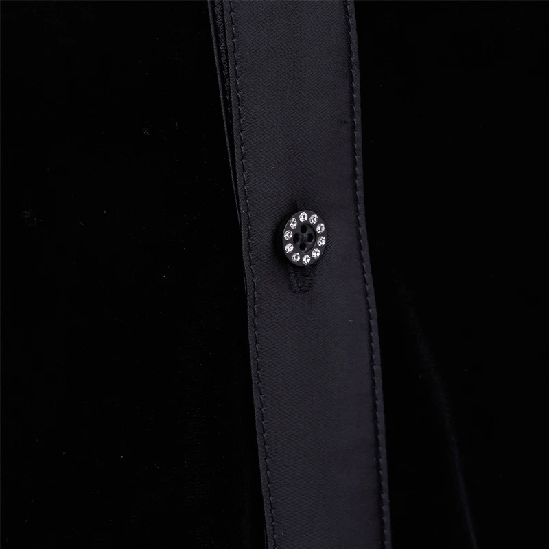 Inverno Uomo Standard nazionale Ballo latino Top Valzer Camicia da ballo da sala Velluto nero Abbigliamento da pratica di danza moderna SL14762