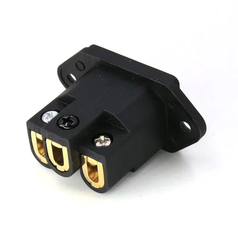 4PCS AC FI-06(G) IEC Inlet 3 Pin Socket AC Elecrtric Connector Pure Copper Gold Plated Audio DIY HIFI Ac Power Socket Connector