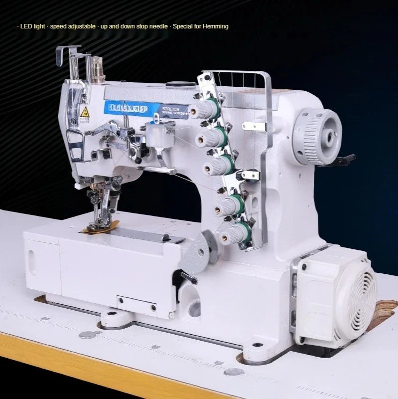 Canche high-speed interlock sewing machine, hem, cuffs, neckline, panties, three-needle, five-thread industrial sewing machin