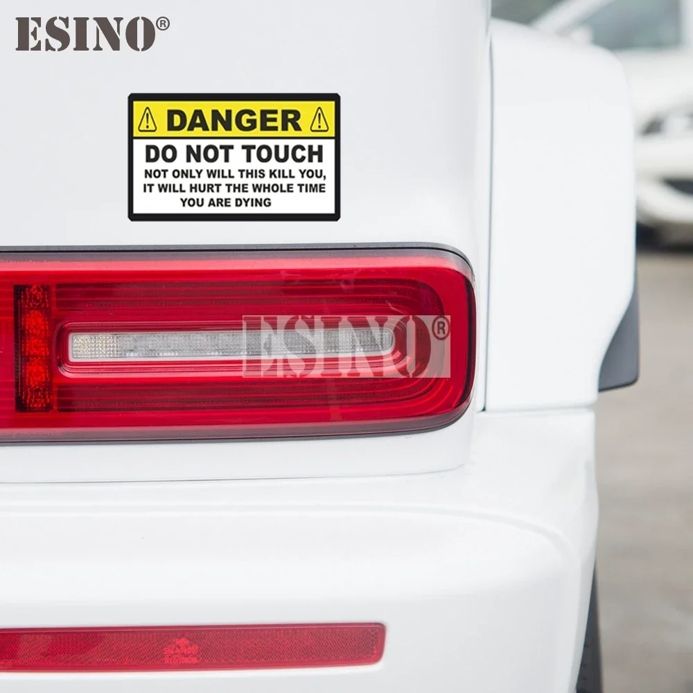 Funny Danger Don't Touch Warning Car Sticker PVC Waterproof Vinyl Decal For Car Truck Boat Body Decor