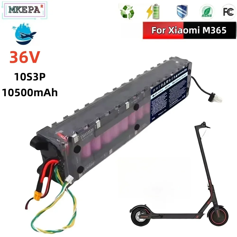 

For Xiaomi M356 electric scooter dedicated lithium battery pack 10500mAh, with waterproof Bluetooth communication 10S3P 36V