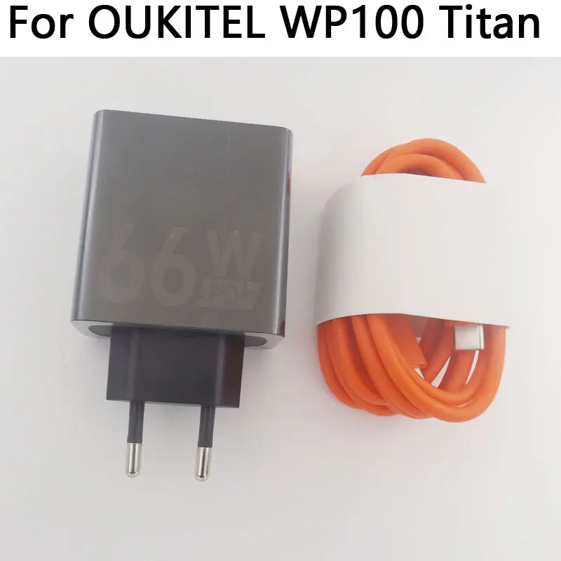 オリジナル-oukitel-wp100-タイタン充電器-hj-pd66w-eu-公式アダプタ充電ケーブルデータライン-oukitel-wp100-タイタンスマートフォン