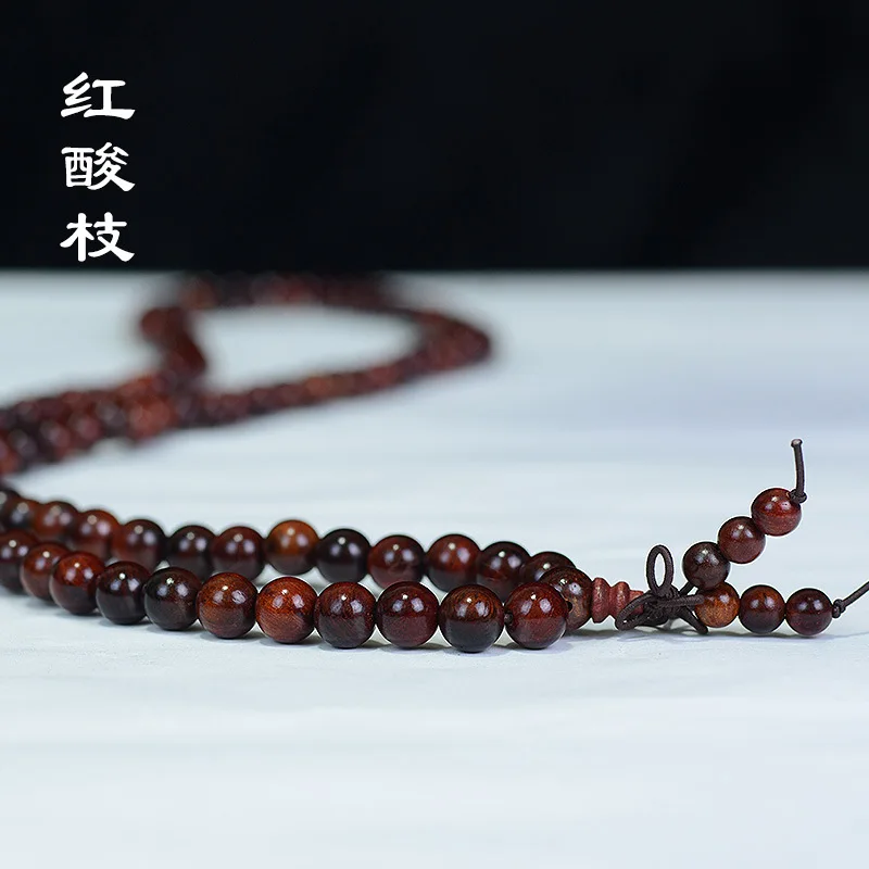 Lao Red Acid Branch Bracelet 108 Female Beads Hand-held Sweater Chain Jewelry Wood Products Wholesale Hot Buddha Beads Men