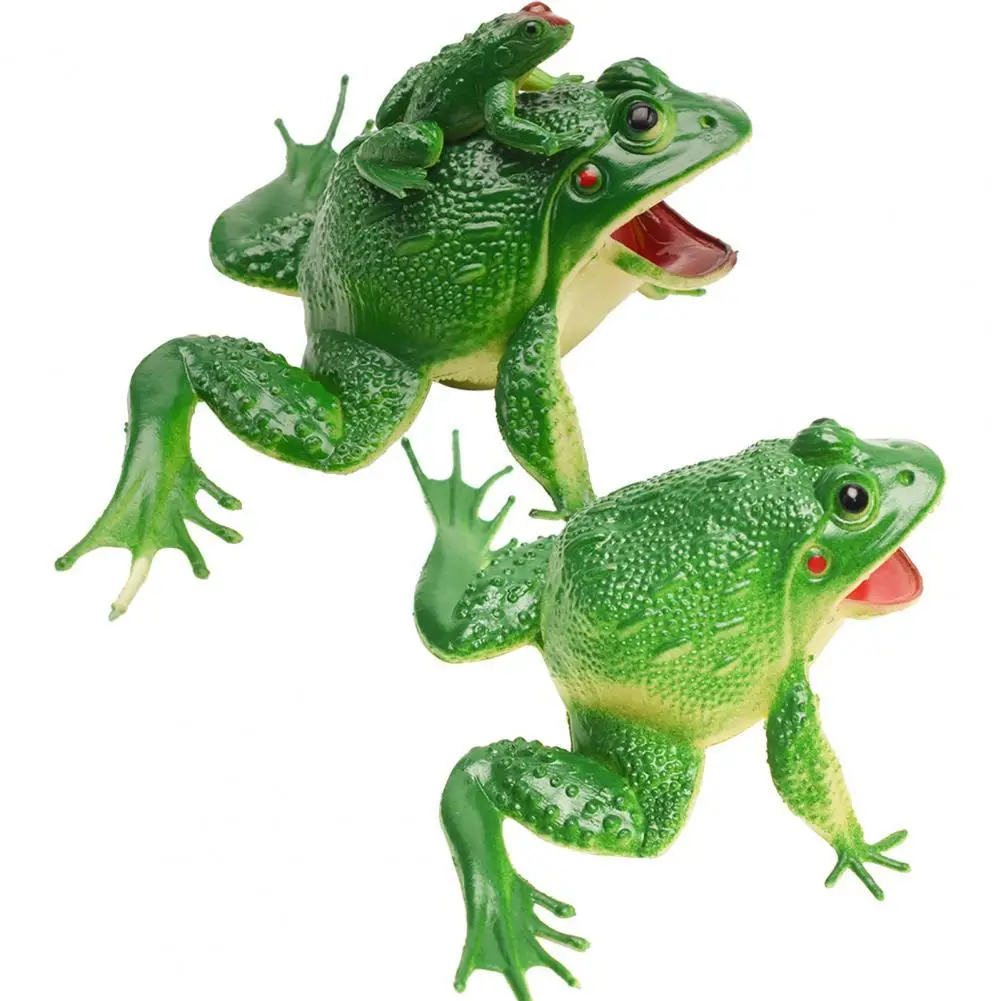 Figurines d'action de simulation de grenouille pour enfants, mère et fils, puzzle clair de Bergame, accessoires délicats pour les présentations, jouets modèles