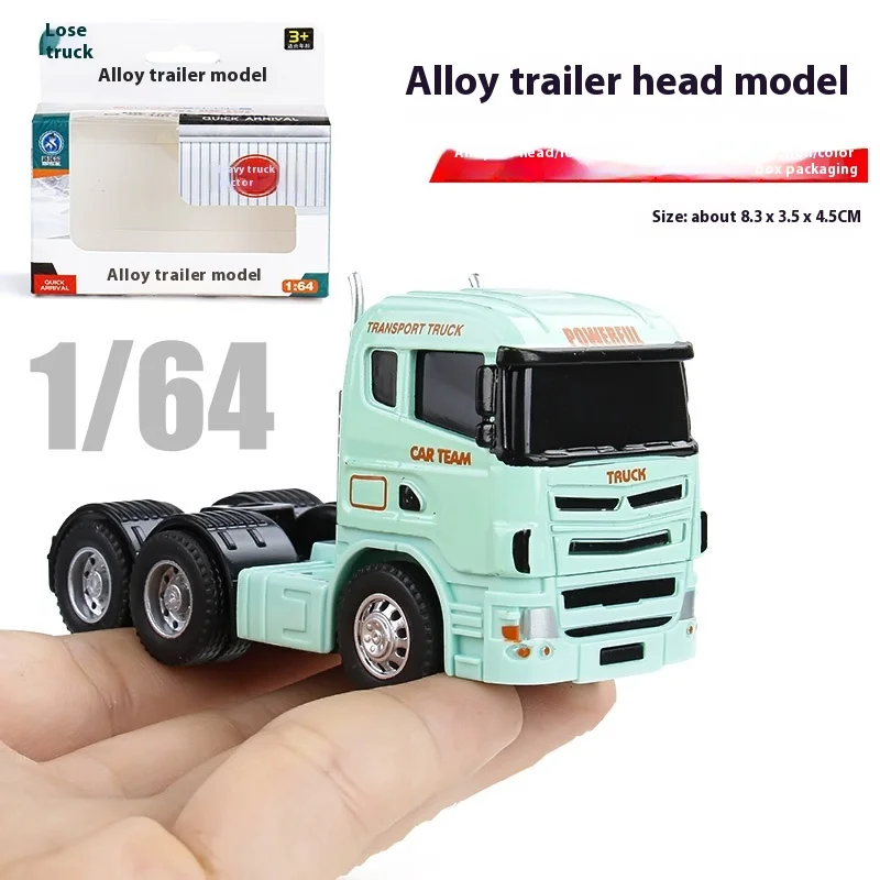 1:64 Alloy Truck Cab Model, Retro Style with Pull-Back Motor Action, Perfect Kids Toy, Miniature Collector's Item