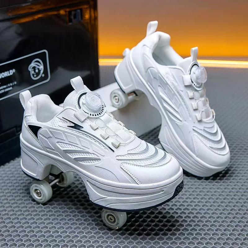 2025 Four-wheeled Led Luminous Roller Skates Four-wheeled Retractable Teenagers Roller Skates Waterproof Luminous Roller skates