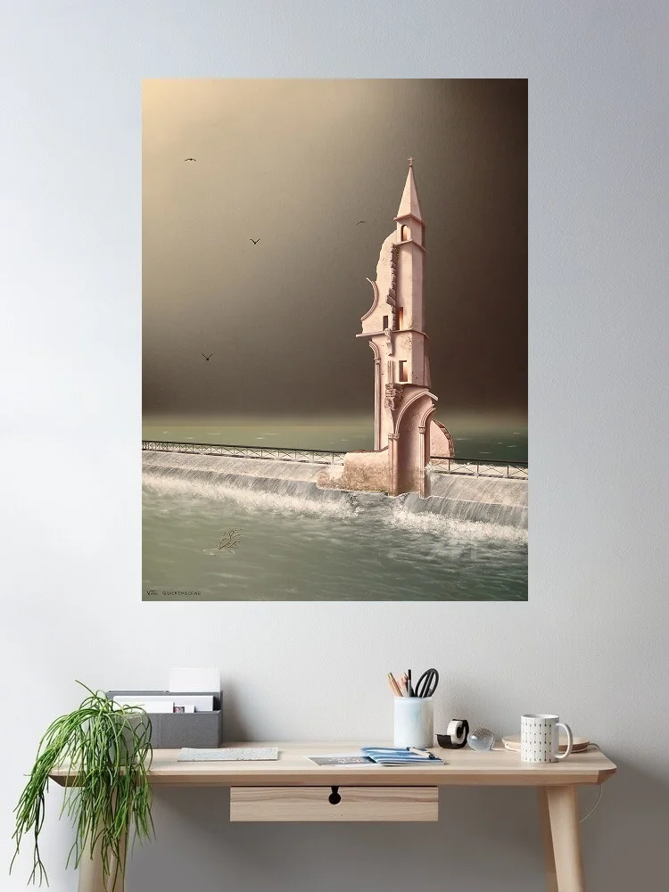 Thierry Van Quickenborne L'estacade (sous baguettes), Art Print Canvas Poster, Living Room Decor, Home Wall Picture