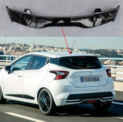 High Quality ABS Plastic For Nissan Micra 2015-2023 Spoiler Carbon Fiber Look Hatchback Roof Rear Wing Body Kit Accessories