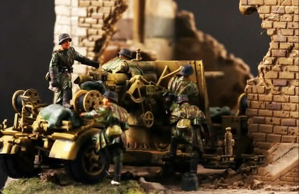 1/72The German 88Th Artillery Man Operates 5Pc High-Precision 3D Soldiers