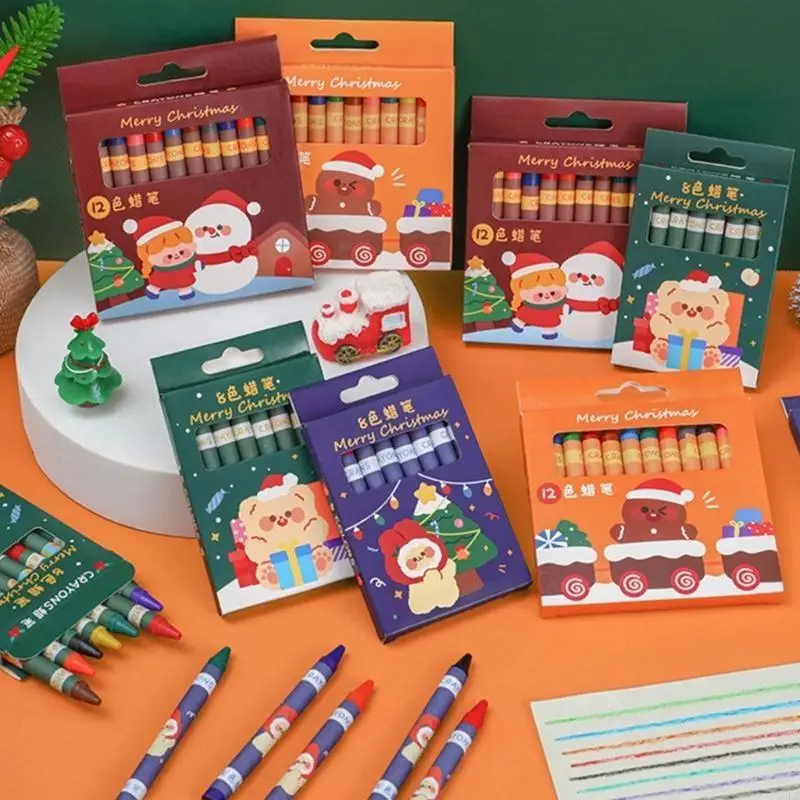 Y5LB Children Crayon Pens 8 Colors 12 Colors Finger Crayon Washable for Student Kid Coloring Boy Girl Birthday Christmas Gift