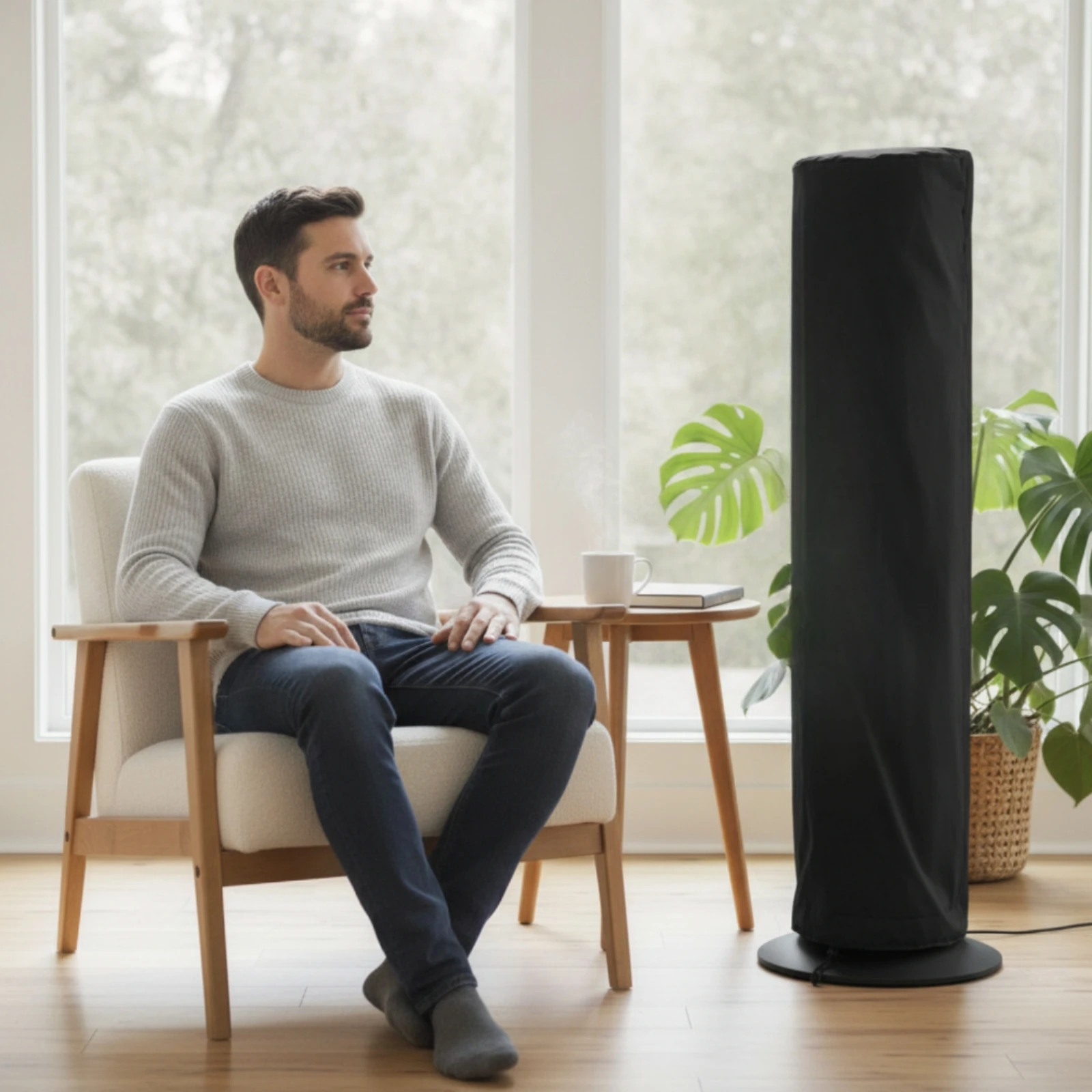 Vertical Fan Cover with Drawstring Safeguarding Vertical Fan Cover Easy to Install Cylindrical for Storage, Living Room