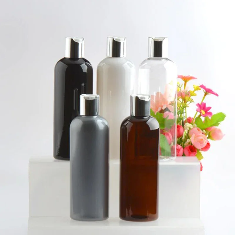 

24Pcs 300ml Shampoo Shower Gel Refillable Bottles Wholesale Disc Cap Cosmetic Sample Container Bathroom Soap Dispenser Bottle