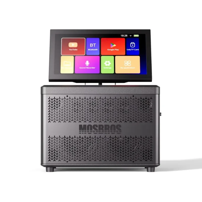 

Mosbros 240W Party Star PA System Karaoke Speaker For Home KTV Usage Rotatable Screen 21inches Screen Wifi Connect KTV Speaker