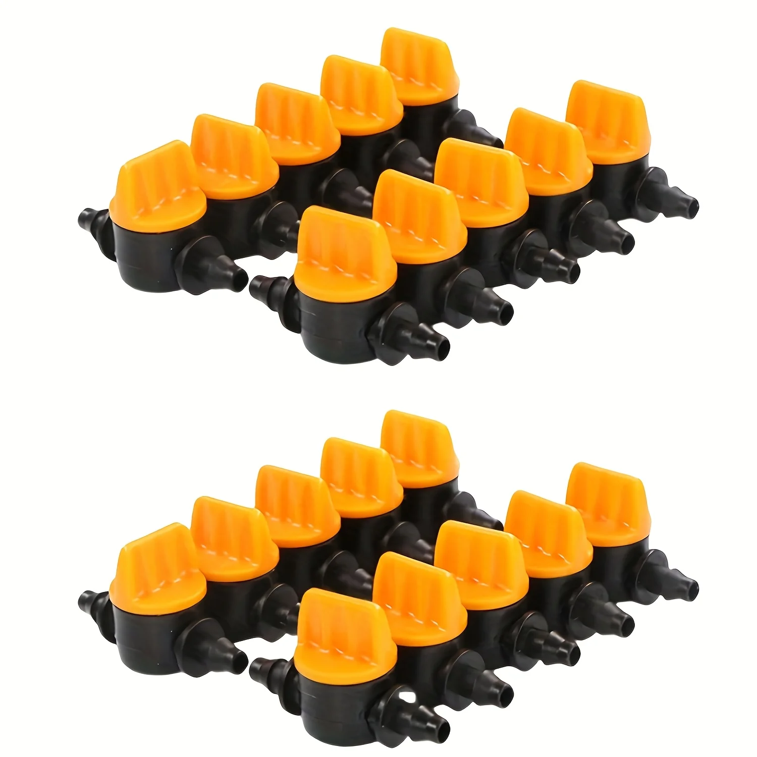 20Pcs Mini Plastic Shut-off Quick Connect Valves Barbed Adapter Fittings for 4/7mm Garden Irrigation Hose Water Pipe Switch Acce
