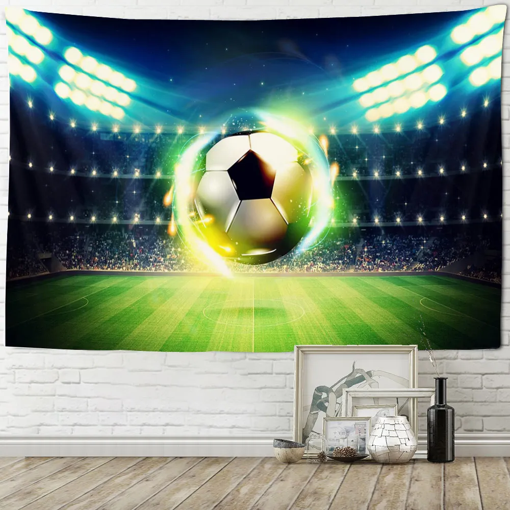 

Stadium Football Wall Hanging Tapestry Sports Art Decor Hanging At Home Bedroom Living Room Decoration Soccer Pattern Tapestry