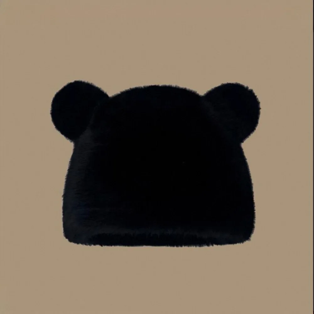 High Quality With Ear Lovely Women's Cap Head Circumference 58-60cm 8 Color Women's Winter Hat Cute Bear Ear Beanie