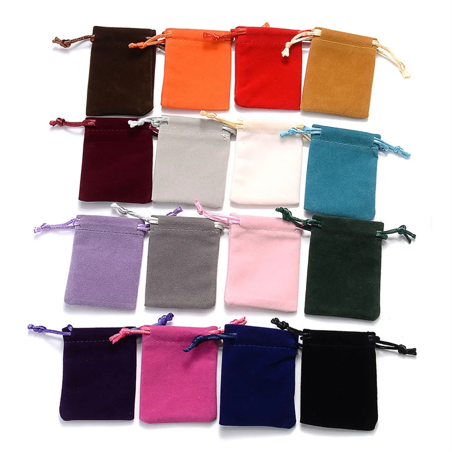 10Pcs/Lot Drawstring Velvet Sachet 5x7/7x9/10x12/13x18cm Pouches Small Size Jewelry Gift Display Packing Bags Can Customized