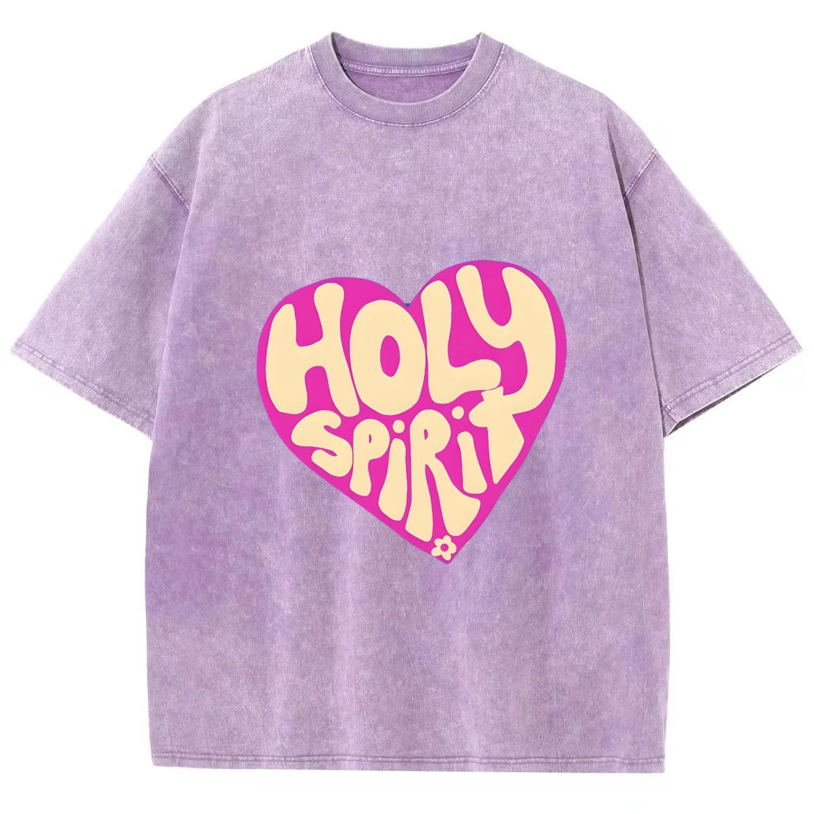 Holy Spirit You Y2k Washed Short Sleeve T-Shirt, Cartoon Creative Printed Unisex Vintage Streetwear New Fashion Casual Plus-Size