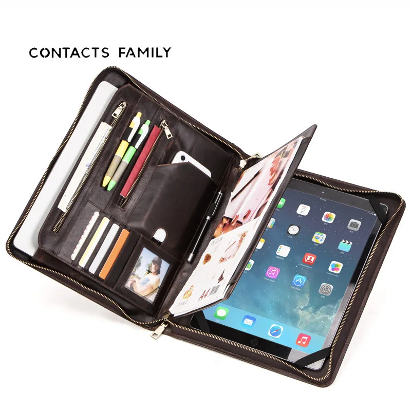 La borsa per computer Apple multifunzionale in pelle Crazy Horse versione coreana può contenere una valigetta protettiva per iPad A4 Paper da 12,9 pollici