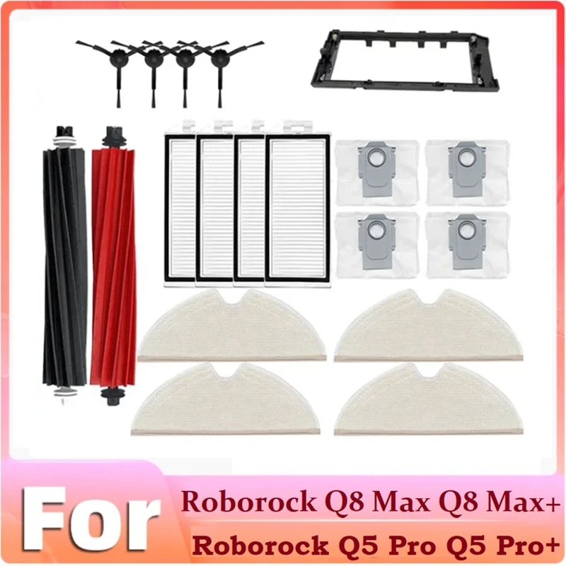 

19PCS Accessories Kit For Roborock Q5 Pro Q5 Pro+ Q8 Max Q8 Max+ Vacuum Replacement Main Side Brush Hepa Filter Mop Pad