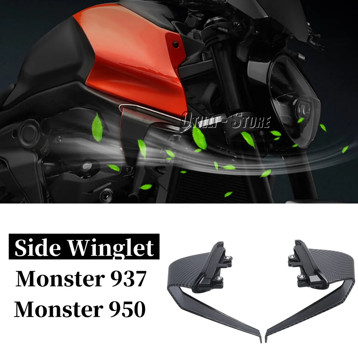 

Modified For Ducati Monster 950 MONSTER 937 SP Plus Motorcycle Wind Wing Side Winglets Kit Spoiler Fairing Trim Cover 2021 2022