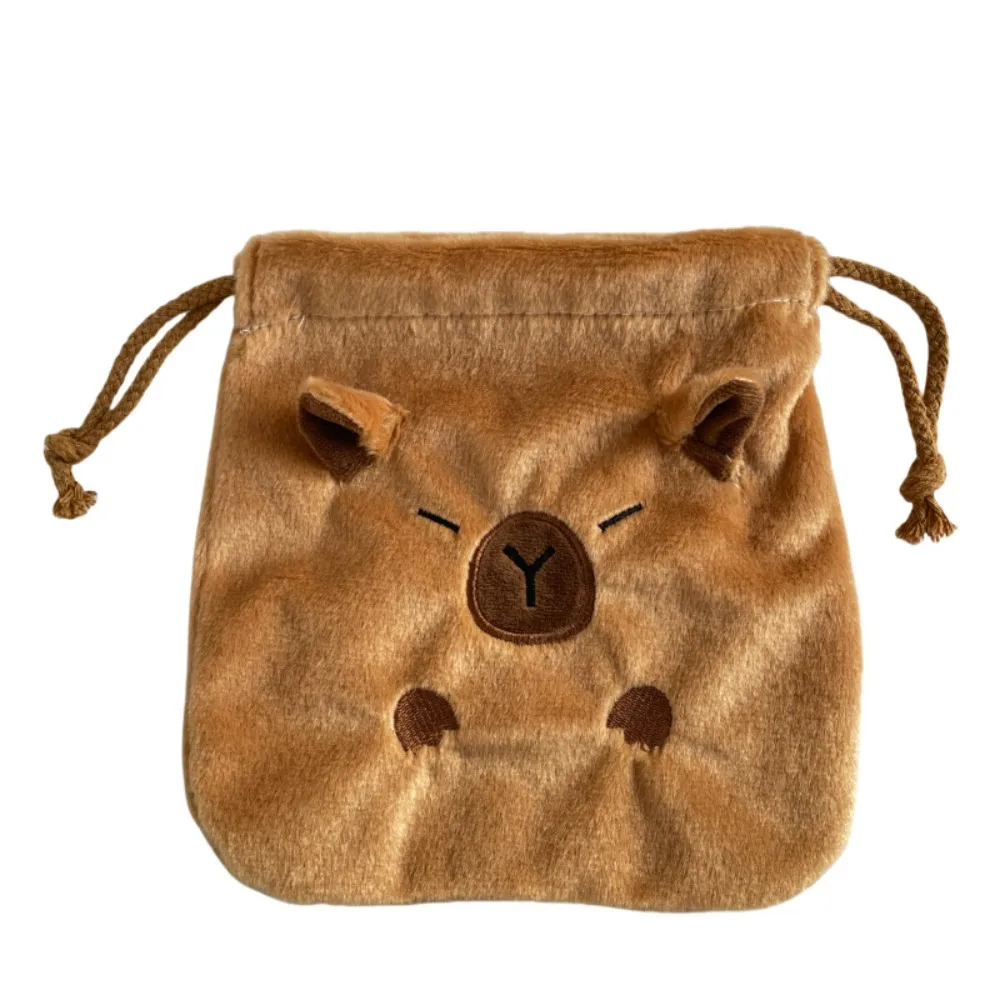 Bolso de mano de felpa de gran capacidad con cordón para mujer, bolsa de mano de Animal de peluche, Kawaii, lindo, a la moda