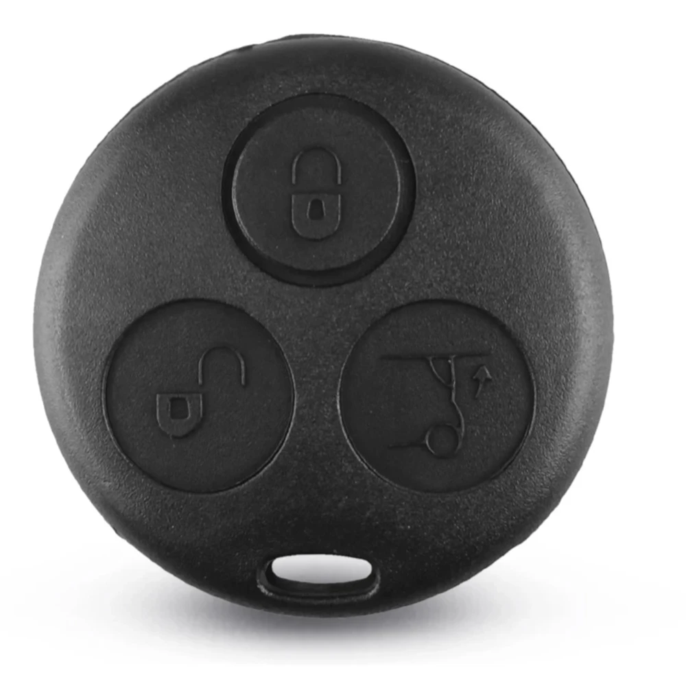 

3 Button No Blade Shell Key Cover Fob Case for Mercedes Benz Smart Fortwo 450 Forfour Roadste - Black ABS Plastic Key Cover