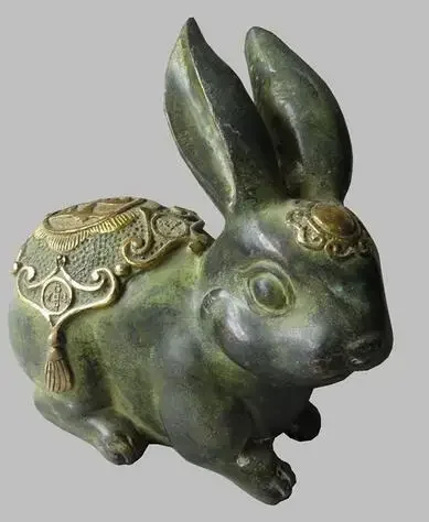 etal crafts Home Furnishing bronze gilded decoration gift to send a blessing rabbit