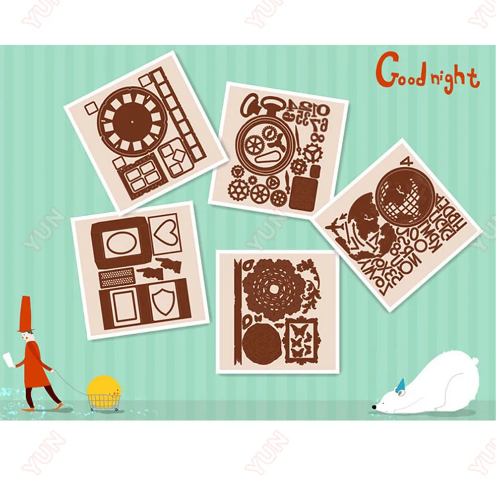 Boutique Picture Show Watch Gears Matchbox Metal Cutting Dies Scrapbooking DIY Card Embossing Supplies Diary Decor Greeting Card